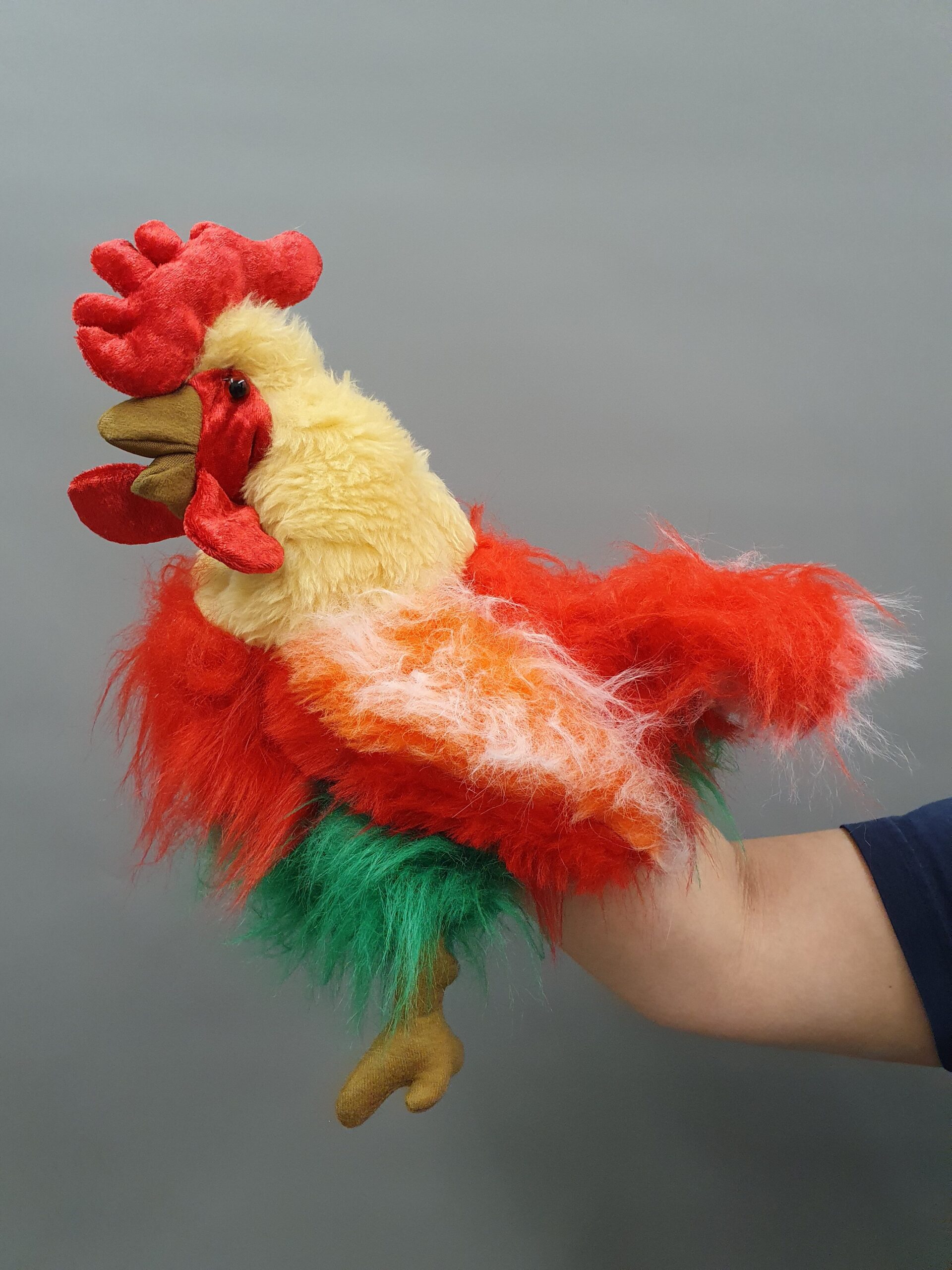 Handpuppe Wetter-Güggel «Caruso» rot-gelb